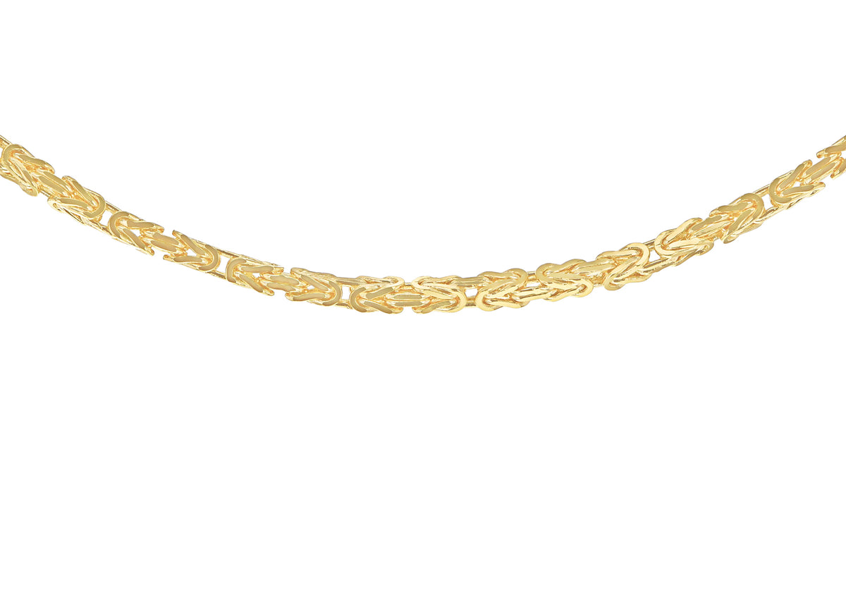 9ct Yellow Gold Mini Square Byzantine Chain