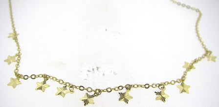 9ct Yellow Gold Star Chain Necklace