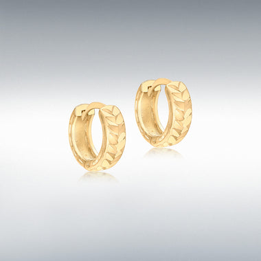 9ct Yellow Gold Rope Detail Hoop Earrings