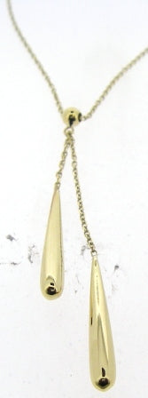 9ct Yellow Gold Bombe Drop Necklace