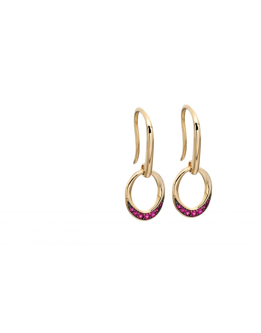 9ct Yellow Gold Created Sapphire and Cubic Zirconia Drop Earrings