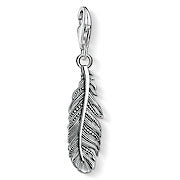 Thomas Sabo Sterling Silver Blackened Feather Charm