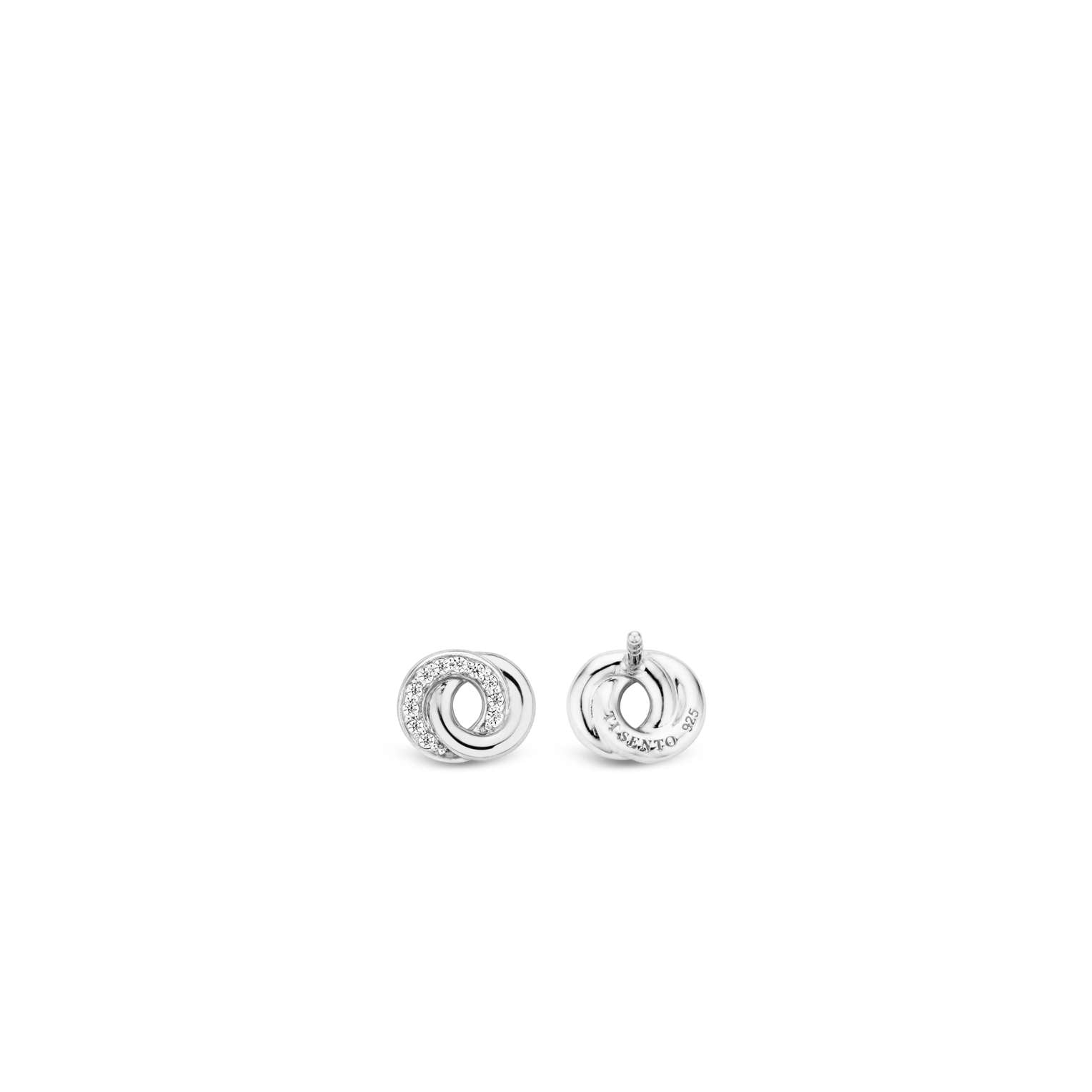 Ti Sento Sterling Silver & Cubic Zirconia Interlocking Circles Earrings