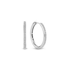 Ti Sento Sterling Silver Oval Earrings with Cubic Zirconia