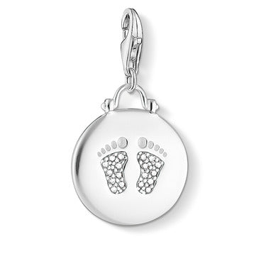Thomas Sabo Sterling Silver Baby Footprint Charm with Cubic Zirconia