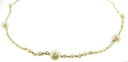 Elegant 9ct Yellow Gold Pearl Necklace
