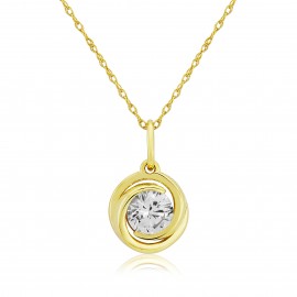 9Y CZ Swirl Pendant