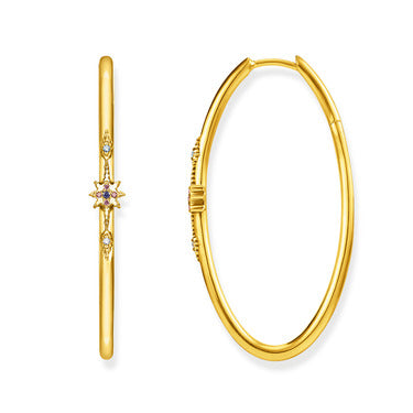 Thomas Sabo Yellow Gold Plated Cubic Zirconia Hoop Ergs Earrings