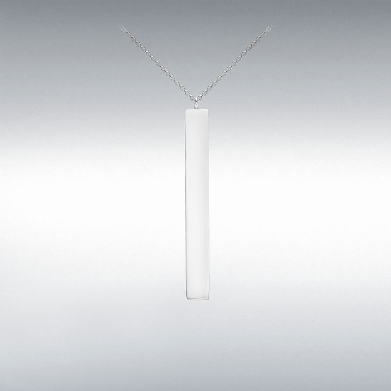 9ct White Gold Large Vertical Bar Pendant