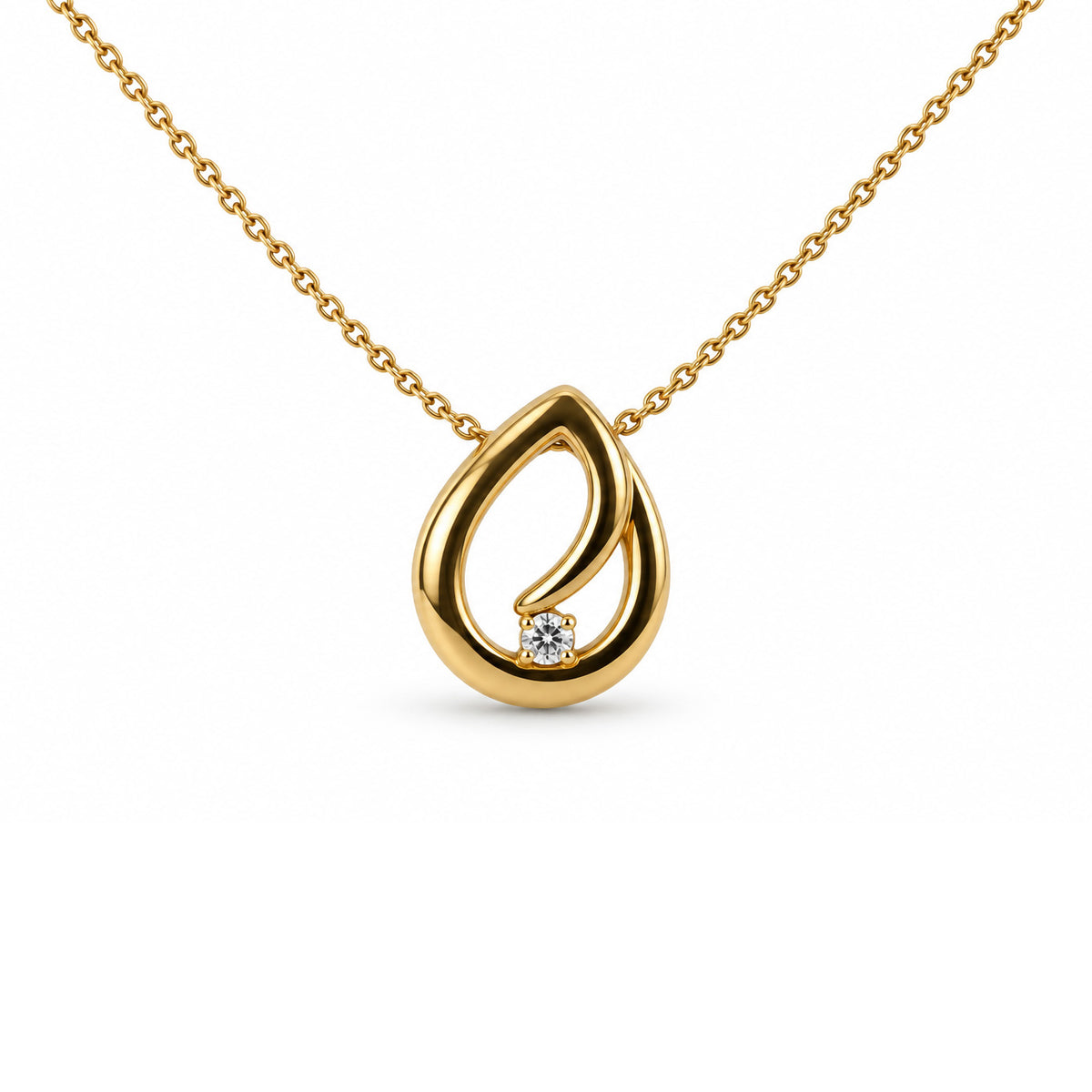 9ct Yellow Gold Diamond Pendant D0.03ct