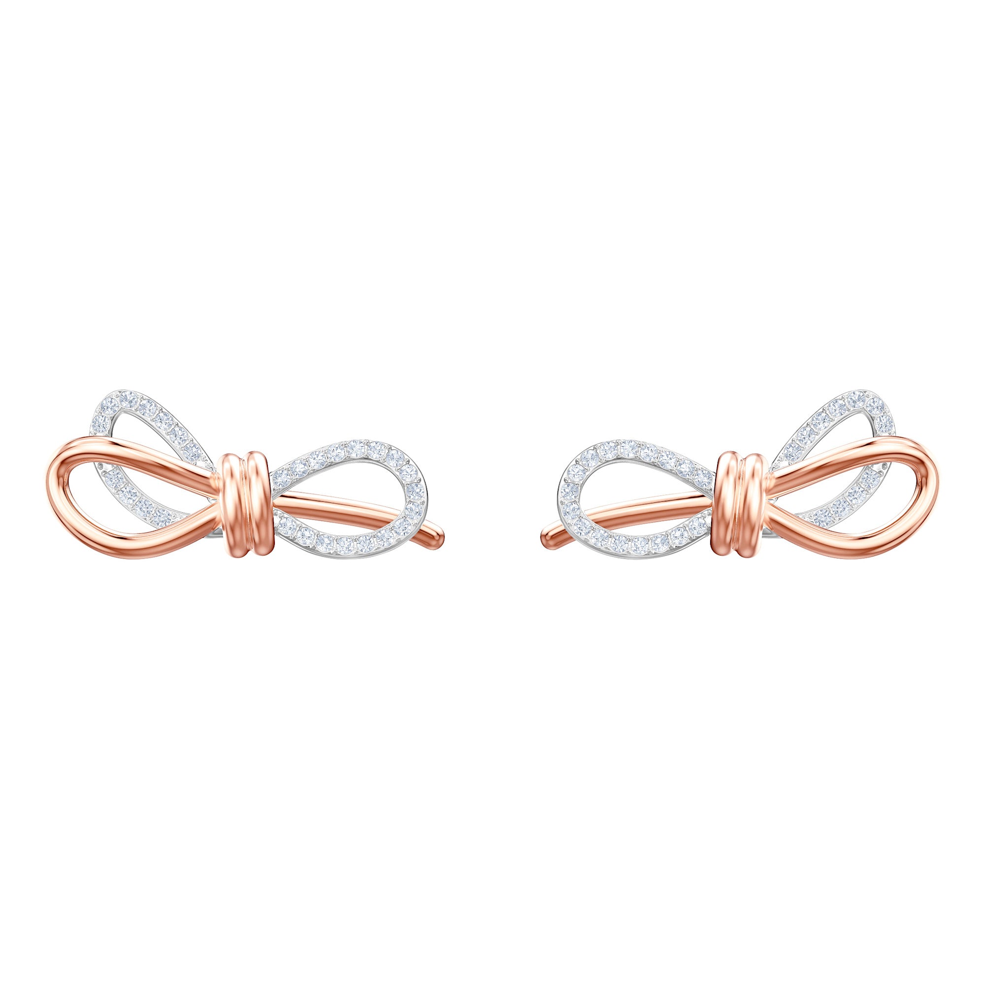 Swarovski Lifelong Bow Pierced Earrings - White