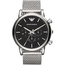 Emporio Armani Mens Luigi Chronograph Black Watch Bracelet Watch