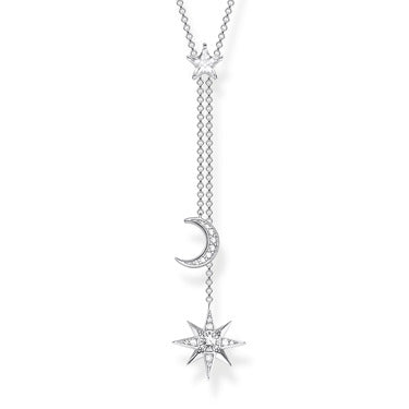 Thomas Sabo Sterling Silver Star & Moon Necklace with Cubic Zirconia