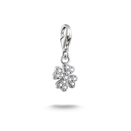 Thomas Sabo Sterling Silver CZ Cloverleaf Charm