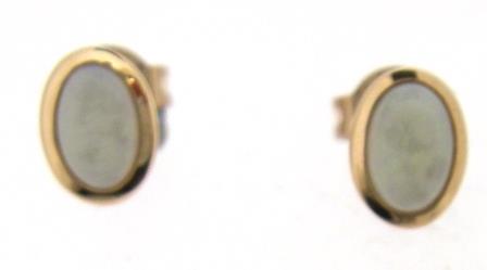 9ct Rose Gold Oval Opal Stud Earrings