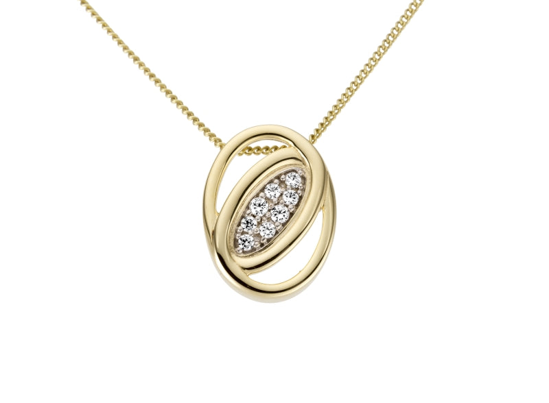 9Y Oval CZ Pndt 16-18'