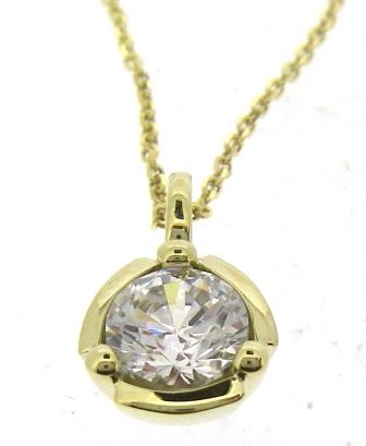 9ct Yellow Gold Cubic Zirconia Pendant
