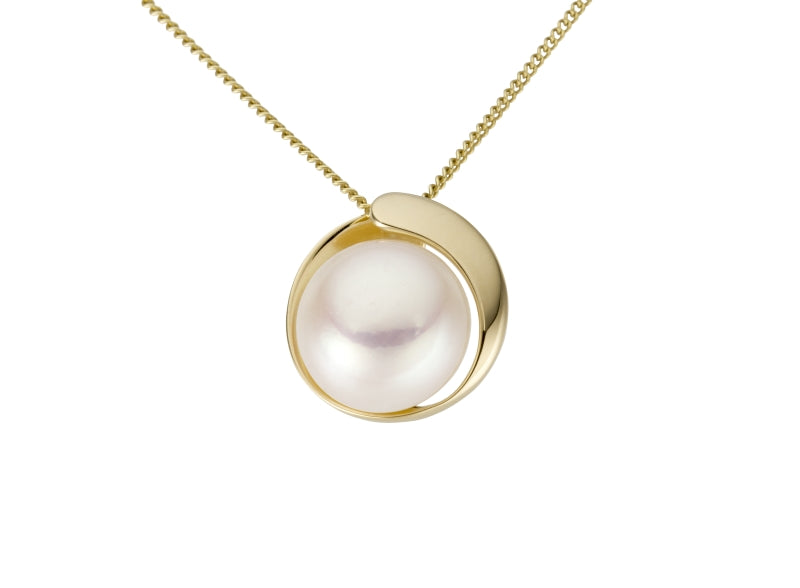 9ct Yellow Gold Freshwater Bouton Pearl Pendant
