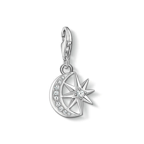 Thomas Sabo Sterling Silver CZ Moon and Star Charm