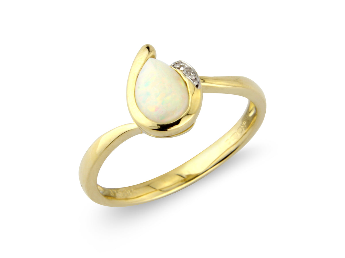 9Y Opal/Dia Ring D0.01ct