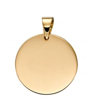 9ct Yellow Gold 11 mm Disc Pendant 18