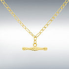 The 9ct Yellow Gold Figaro Albert T-Bar Necklace