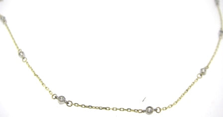 9ct Yellow Gold and White Gold Cubic Zirconia Necklace