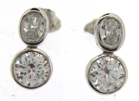 9ct White Gold Cubic Zirconia Earrings