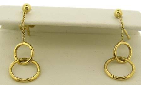 9ct Yellow Gold Chain and Twist Link Drop Earrings
