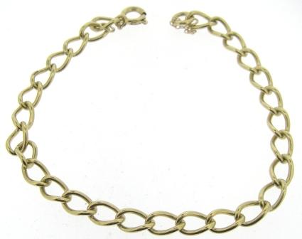 Vintage 9ct Yellow Gold Curb Link Bracelet with Bolt Ring Clasp