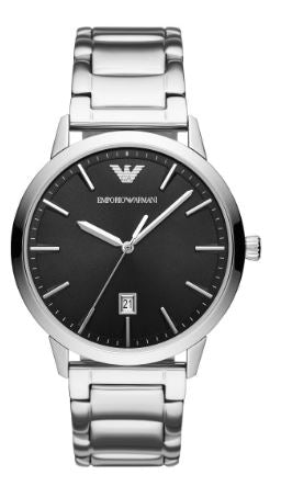 Emporio Armani Mens Ruggero Black 43 mm Watch Bracelet