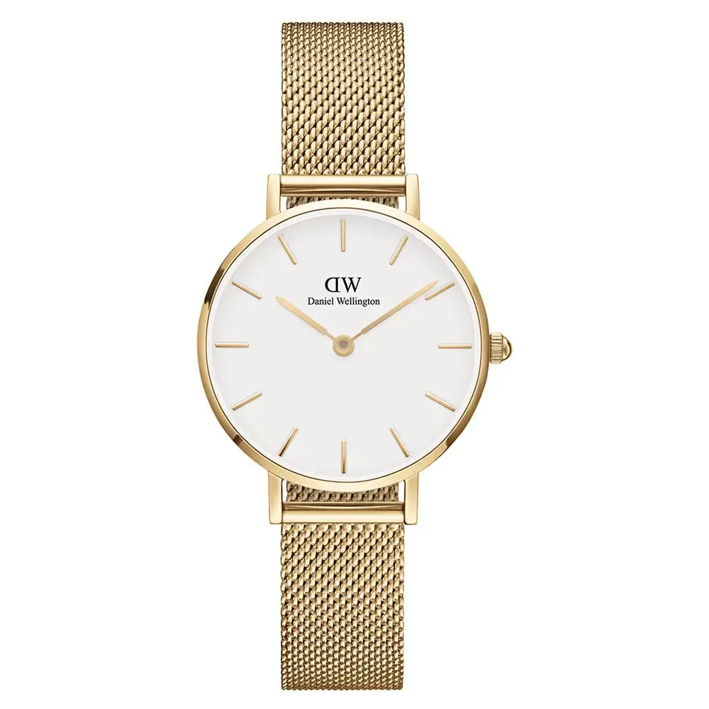 Daniel Wellington Ladies Petite Evergold White 28mm Watch