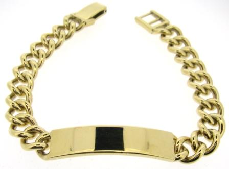 Vintage 9ct Yellow Gold Curb Link ID Bracelet
