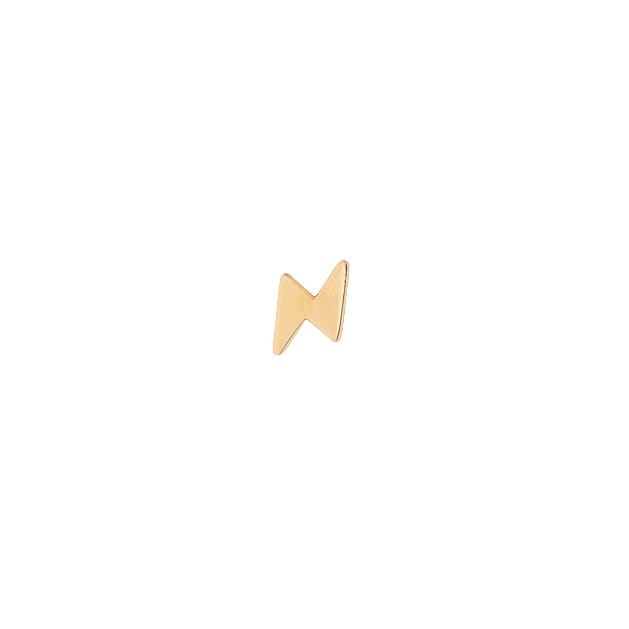 9ct Yellow Gold Lightning Stud Earring