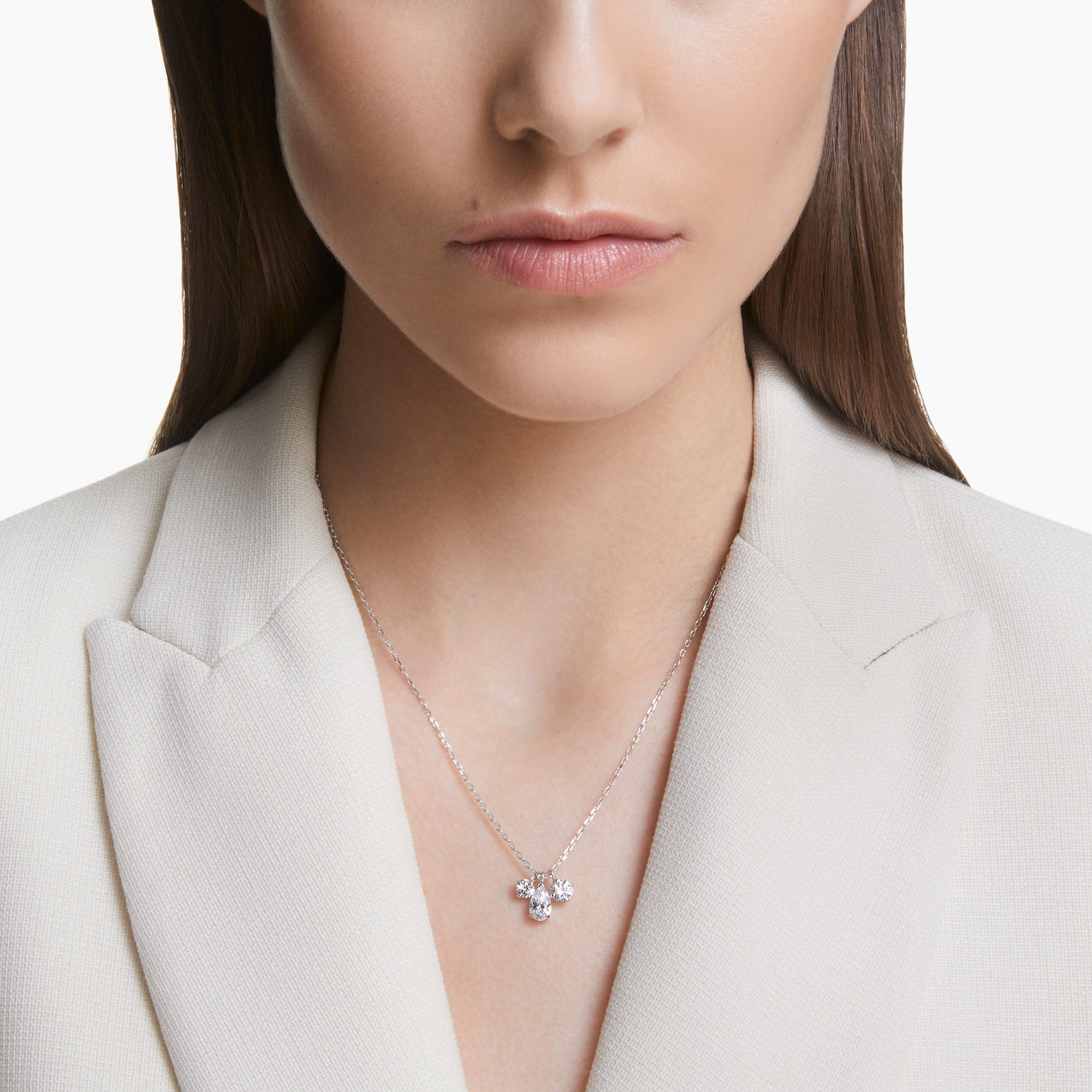 Swarovski Mesmera Pendant - Rhodium Plated - White