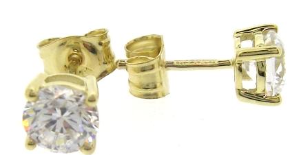 9ct Yellow Gold Cubic Zirconia 6mm Stud Earrings