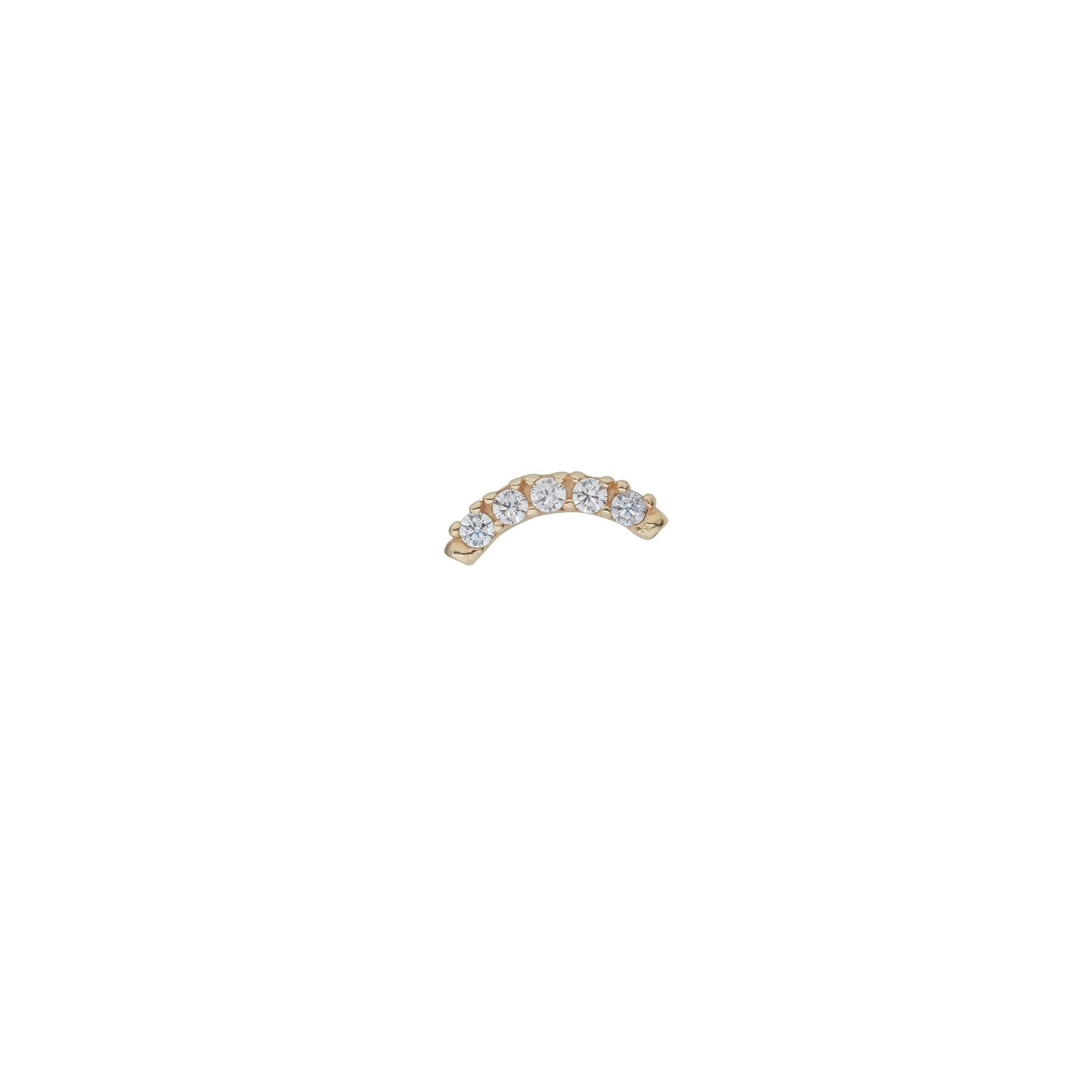 9ct Yellow Gold Lightning Bolt Threaded Stud Earring
