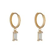 Elegant 9ct Yellow Gold Cubic Zirconia Hoop Earrings