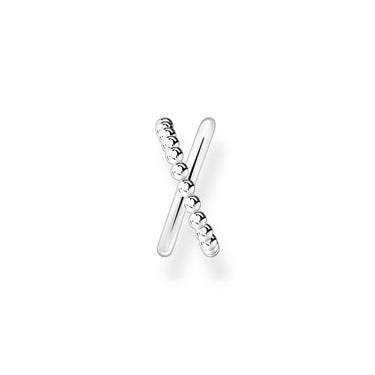 Thomas Sabo Sterling Silver Single Criss Cross Dots Ear Cuff Earrings