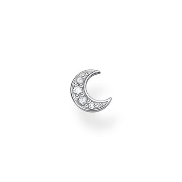SS Sgle Pave Moon Stud Erg
