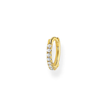 Thomas Sabo Yellow Gold Plated Single Cubic Zirconia Hoop Erg Earrings