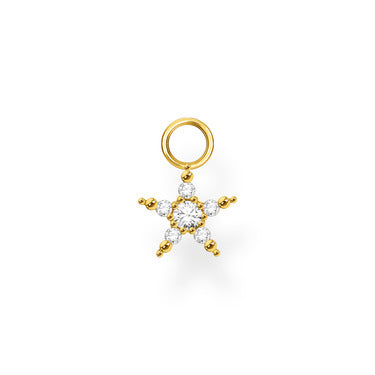 Thomas Sabo Yellow Gold Plated Single Cubic Zirconia Star Ear Charm