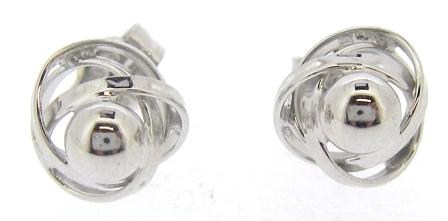 Elegant 9ct White Gold Knot Earrings
