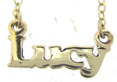9ct Yellow Gold Lucy Name Pendant