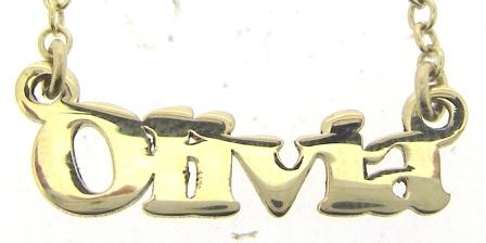 9ct Yellow Gold Olivia Name Pendant