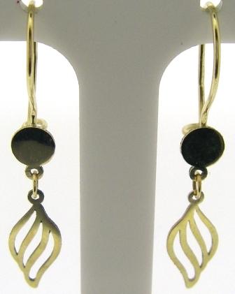 9ct Yellow Gold Two-Stone Diamond Drop Stud Earring