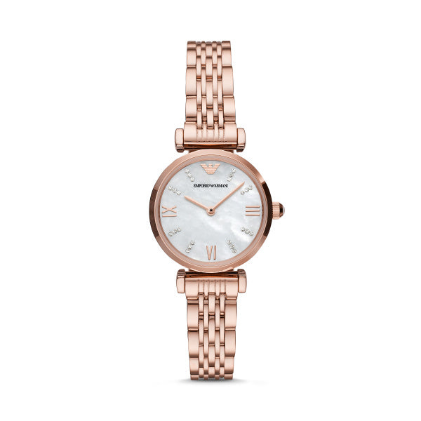 Emporio Armani Ladies Gianni T-Bar MOP Watch Bracelet Watch