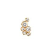 9ct Yellow Gold Cubic Zirconia Moon Stud Earring