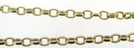 Vintage 9ct Yellow Gold Oval Belcher Link Chain (No Clasp) 28'