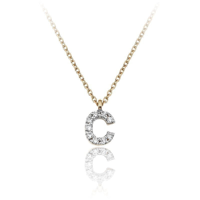 Chimento Love In 18ct Yellow Gold Diamond Initial 'C' Necklace